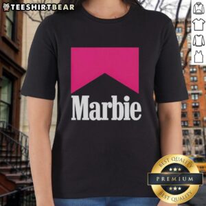 Alt Text: Premium Marbie Style Marlboro Logo Ladies Tee featuring a stylish design, perfect for casual wear and Marlboro fans.
