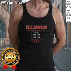 Alt Text: Pretty Illinois Fighting Illini Basketball 2026 Final Four 6 Times Banner Tank Top showcasing team pride and style.