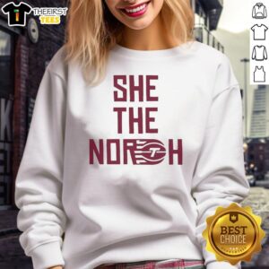 Alt Text: Original Toronto Tempo She The North Sweatshirt featuring bold graphics and a cozy design for fans of Toronto sports.