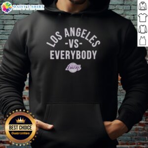 Original Los Angeles Lakers Vs. Everybody hoodie featuring bold graphics, perfect for fans showcasing team spirit.