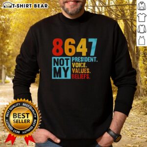 Political sweatshirt featuring 'Not My President' slogan, showcasing voices, values, and beliefs in activism.
