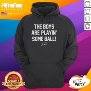 Alt Text: Hot Charlie Hustle royal blue boys' hoodie featuring 'Boys Are Playin Some Ball' design for sporty style.