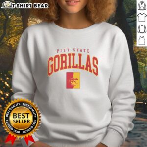Alt Text: Top Pittsburg State Gorillas classic logo sweatshirt in vibrant colors, perfect for fans and alumni.