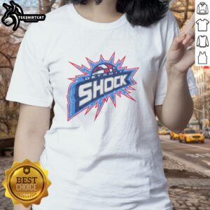 Nice Detroit Shock 03 Ladies Tee featuring team colors and logo, perfect for fans of women's basketball.