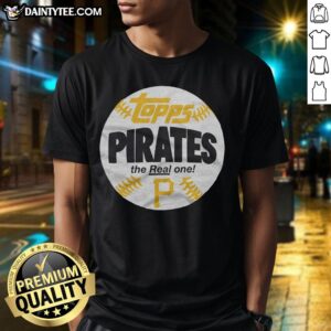 Awesome Pittsburgh Pirates MLB x Topps Baseball t-shirt featuring bold graphics and team colors for fans.