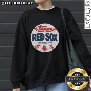 Awesome Boston Red Sox MLB X Topps Baseball sweatshirt showcasing team logo and stylish design for fans.