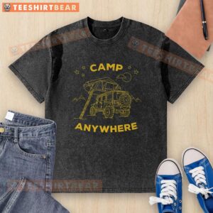 Nice Camp Anywhere Campy II Washed T-Shirt in a casual outdoor setting, showcasing its comfortable fit and stylish design.