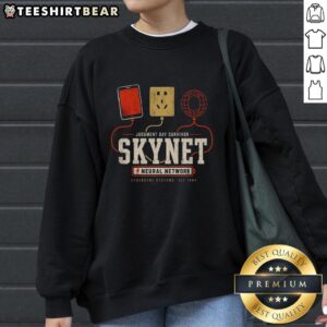 Stylish Nice Judgment Day Tech Statement Sweatshirt in black, perfect for tech enthusiasts and casual wear.