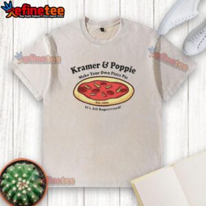 Nice Kramer and Poppie Make Your Own Pizza Pie T-Shirt, Est. 1994, featuring a fun washed design for pizza lovers.