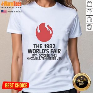 Vintage ladies tee from the 1982 World's Fair in Knoxville, Tennessee, featuring iconic designs and retro style.