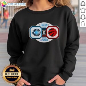 Orlando Magic vs Toronto Raptors 2026 NBA Playoffs sweatshirt featuring team logos and vibrant colors for fans.
