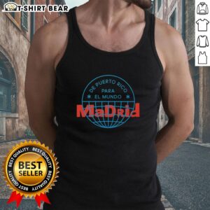 Nice Bad Bunny DTMF Tour merch tank top from Madrid 2026 showcasing vibrant design and stylish branding.