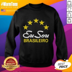 Alt Text: Official EU Sou Brasileiro Brazil Five Stars sweatshirt featuring vibrant colors and a stylish design for fans.