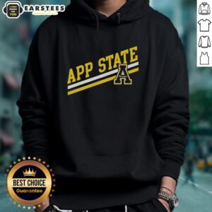 Alt Text: App State Sideline Hoodie in black, featuring the Appalachian State logo, perfect for fans and outdoor activities.