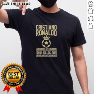 Alt Text: Original Cristiano Ronaldo Al Nassr Saudi Champion Legacy T-Shirt featuring bold graphics and vibrant colors.