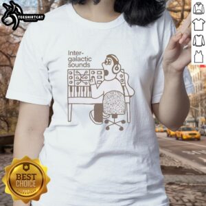 Nice Inter Galactic Sounds Ladies Tee featuring a vibrant cosmic design, perfect for space enthusiasts and casual wear.
