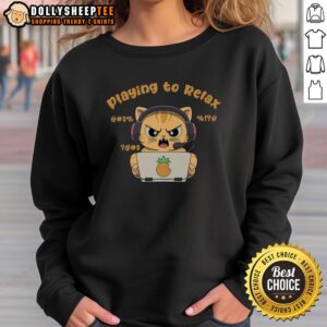 Funny Angry Cat Sweatshirt featuring a playful cat design perfect for relaxing and casual outings.