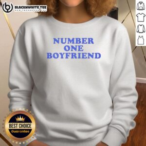 Cozy Top Number One Boyfriend Sweatshirt in soft fabric, perfect for casual outfits and showing love for your partner.