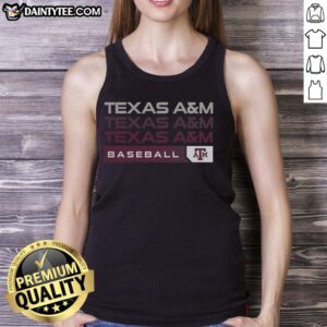 Awesome Texas A&M Aggies college baseball hype tank top featuring bold team colors and logo, perfect for game day.