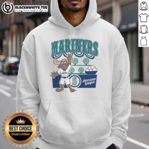 Alt Text: Stylish Mitchell & Ness Cream Seattle Mariners Step Back Up Hoodie for fans, featuring logo and soft fabric.