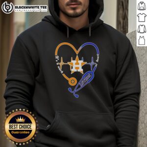 Top Houston Astros stethoscope heartbeat hoodie design showcasing love for baseball and health, perfect for fans.