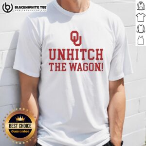 Alt Text: Top Oklahoma Sooners Unhitch The Wagon T-Shirt featuring bold team colors and logo, perfect for game day.