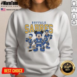 Pretty Buffalo Sabres Disney team ice hockey sweatshirt featuring vibrant colors and a stylish design.