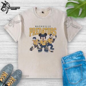 Nice Nashville Predators Disney Team Ice Hockey washed t-shirt featuring vibrant colors and a comfortable fit.