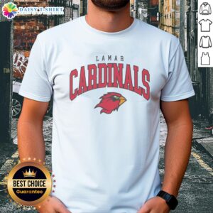 Alt Text: Original Lamar Cardinals Classic Logo T-Shirt featuring vibrant colors and iconic logo for fans and collectors.