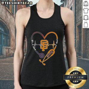 Premium San Francisco Giants stethoscope heartbeat tank top, perfect for fans blending sports with healthcare style.