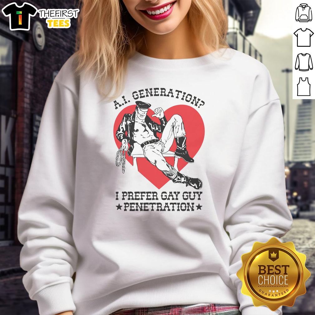 awesome-a-i-generation-i-prefer-gay-guy-penetration-sweatshirt Awesome A.I. Generation sweatshirt featuring a stylish design celebrating gay guy penetration in vibrant colors.