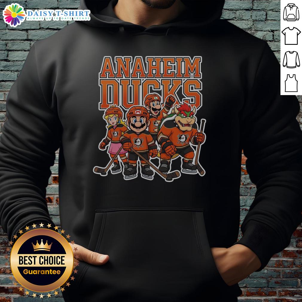 Awesome Anaheim Ducks Super Mario Team Ice Hockey Hoodie