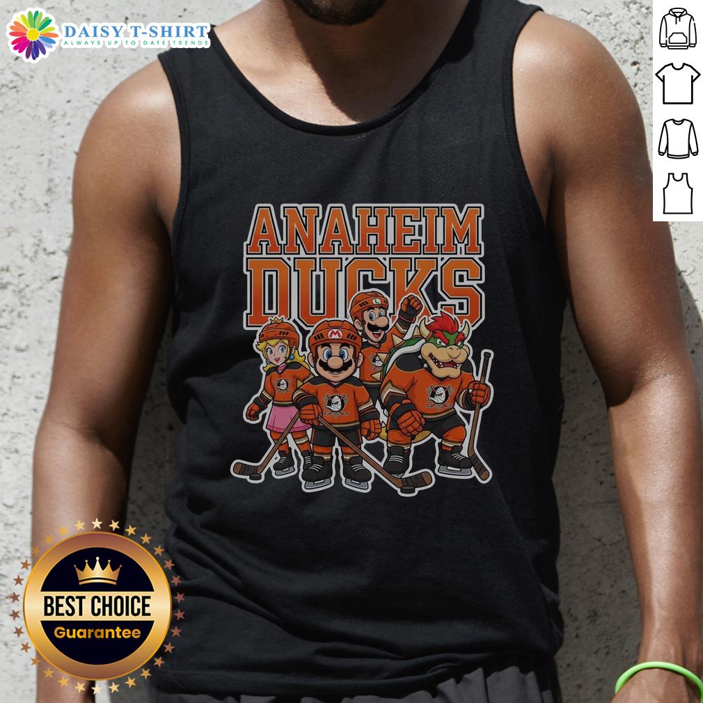 Awesome Anaheim Ducks Super Mario Team Ice Hockey Tank Top