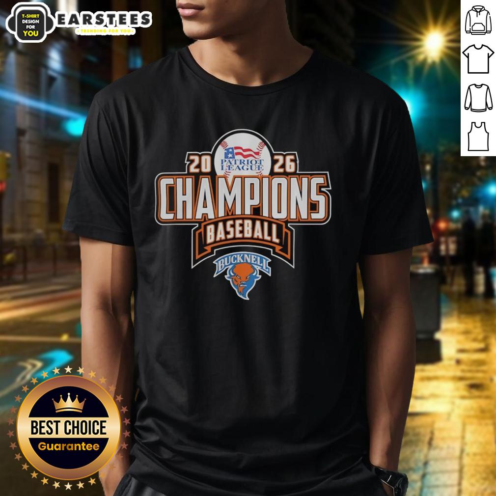 awesome-bucknell-bison-ncaa-patriot-league-baseball-regular-season-champions-2026-t-shirt Awesome Bucknell Bison NCAA Patriot League Baseball Champions 2026 T-Shirt featuring vibrant team colors and logo.