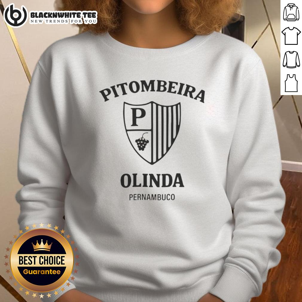 Awesome Camiseta Pitombeira Olinda Pernambuco Logo Sweatshirt Awesome Camiseta Pitombeira Olinda Pernambuco logo sweatshirt displayed on a wooden background, showcasing vibrant design.