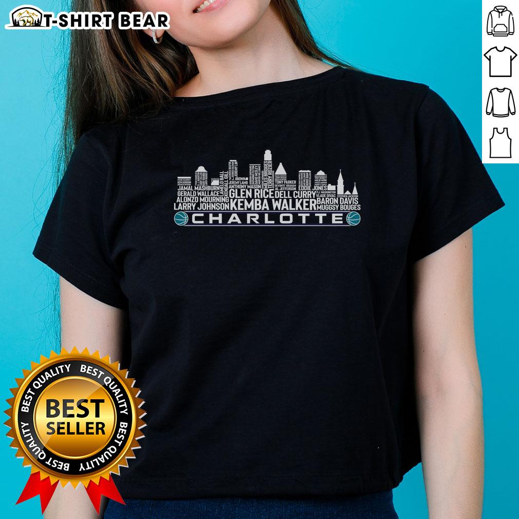 Awesome Charlotte Basketball Greatest Of All Time Team Legends Charlotte City Skyline Ladies-Tee Charlotte basketball greatest of all time team legends tee with city skyline design, perfect for fans and collectors.