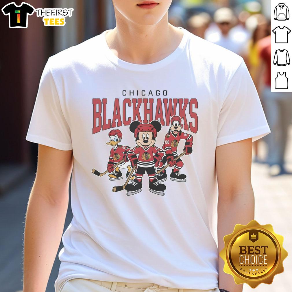 awesome-chicago-blackhawks-disney-team-ice-hockey-t-shirt-1 Awesome Chicago Blackhawks Disney Team Ice Hockey T-Shirt featuring vibrant graphics and team logo on a stylish design.