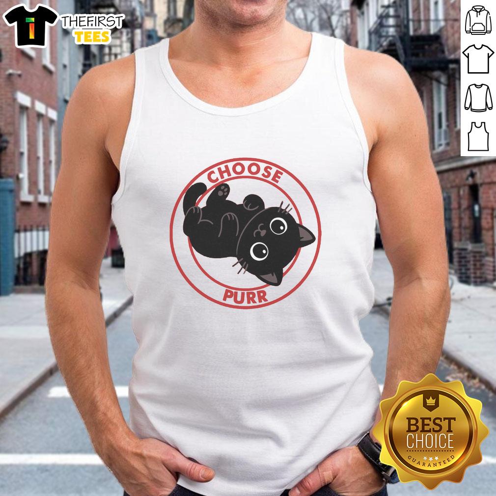 awesome-choose-purr-tank-top Awesome Choose Purr Tank Top featuring a playful cat graphic, perfect for casual summer outfits and cat lovers.