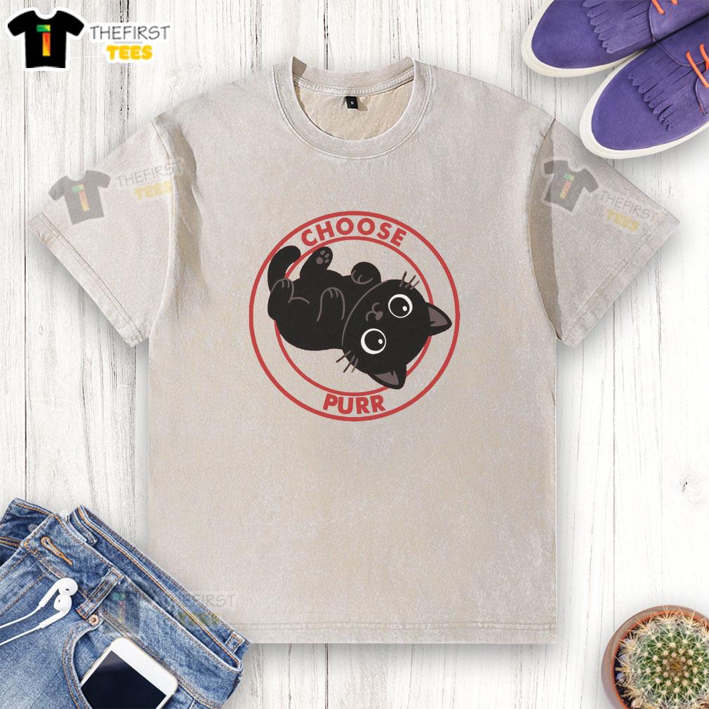 awesome-choose-purr-washed-t-shirt Alt Text: Awesome Choose Purr Washed T-Shirt featuring a playful cat graphic, perfect for casual wear and cat lovers.