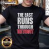 Awesome Detroit Pistons The East Runs Through T-Shirt featuring bold graphics and team colors, perfect for fans.