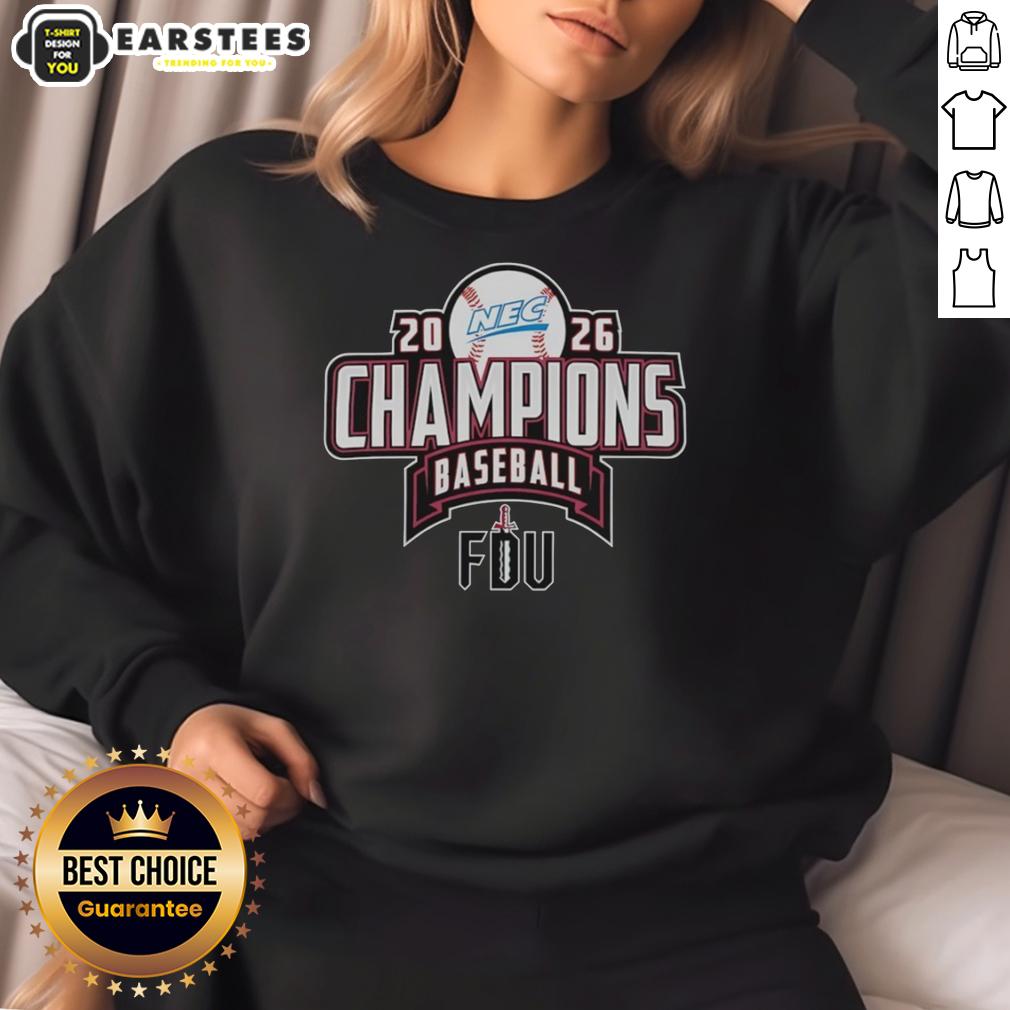awesome-fairleigh-dickinson-knights-nec-baseball-regular-season-champions-2026-sweatshirt 2026 Fairleigh Dickinson Knights NEC Baseball Champions sweatshirt showcasing team pride and championship spirit.