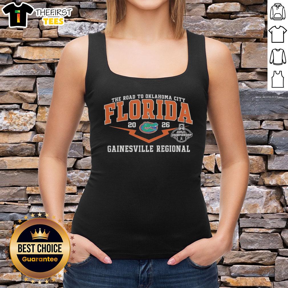 awesome-florida-gators-road-to-oklahoma-city-2026-gainesville-regional-softball-tank-top Florida Gators softball tank top featuring 2026 Oklahoma City Regional design, perfect for fans in Gainesville.