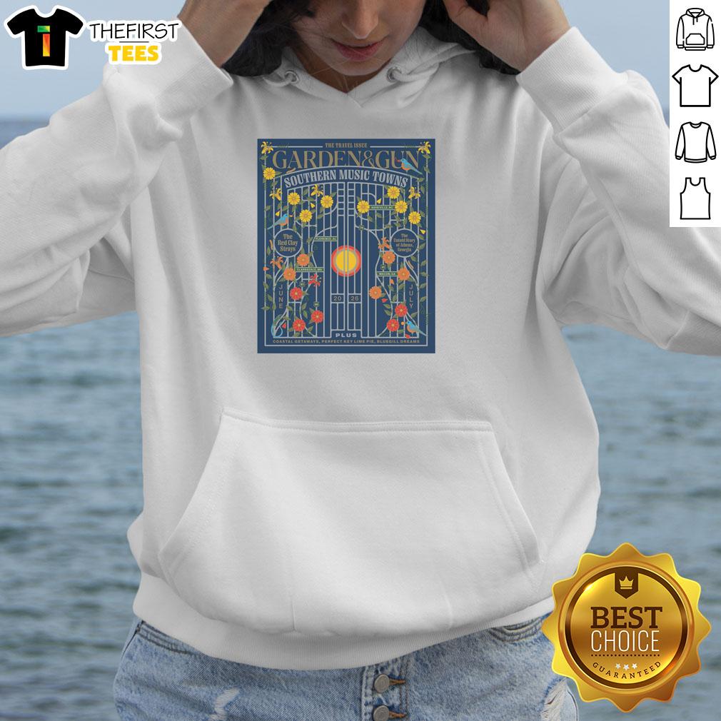 awesome-garden-and-gun-southern-music-towns-june-july-2026-tour-poster-hoodie Awesome Garden & Gun Southern Music Towns Tour 2026 poster on a hoodie, showcasing vibrant design and event details.