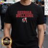 Alt Text: Awesome Georgia Bulldogs NCAA text logo stack mascot t-shirt featuring bold graphics and vibrant colors for fans.