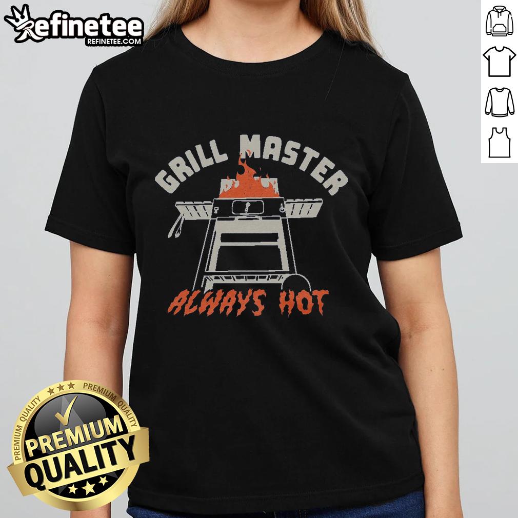 awesome-grillmaster-always-hot-navy-ladies-tee Awesome Grillmaster Always Hot Navy T-Shirt - Image 4