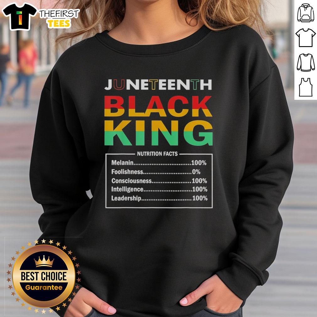 awesome-juneteenth-black-king-nutrition-facts-sweatshirt Alt Text: Black King Nutrition Facts Sweatshirt celebrating Juneteenth with vibrant design and empowering message.