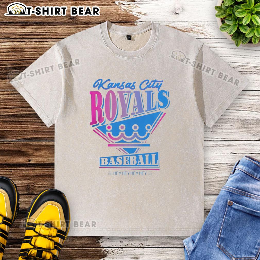 Awesome Kansas City Royals 2026 City Connect Hey Hey Hey Hey Washed T Shirt 2026 Kansas City Royals City Connect Hey Hey Hey Wash T-Shirt featuring vibrant team colors and logo.