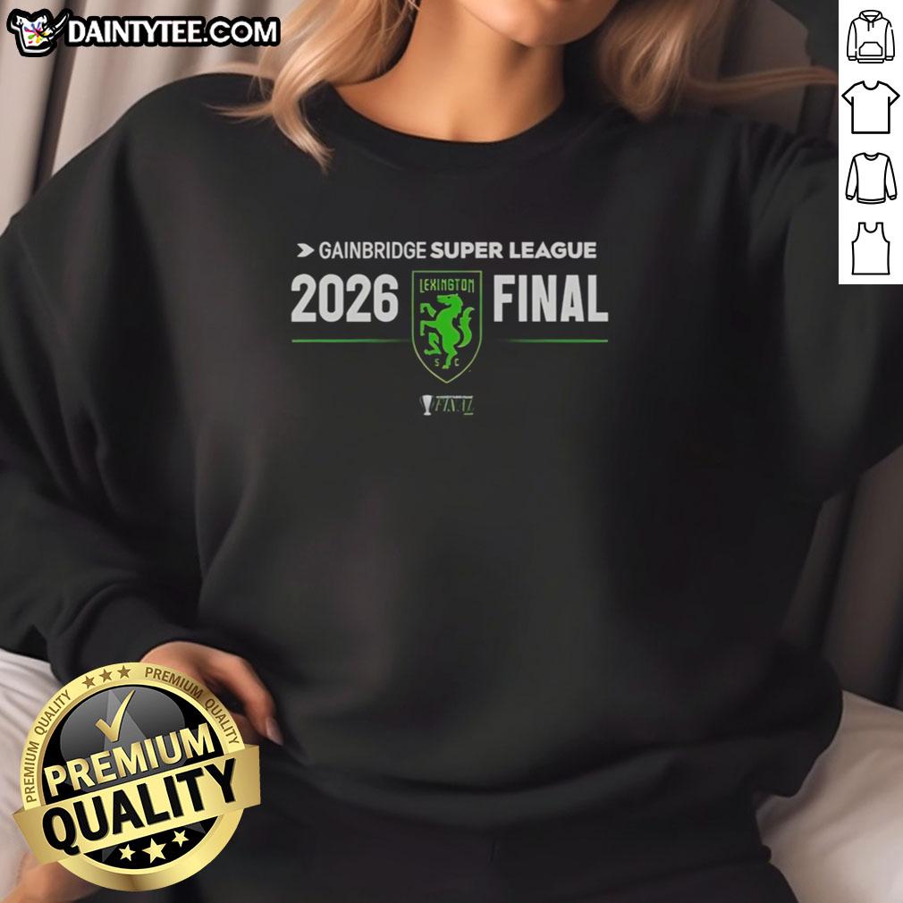 awesome-lexington-sporting-club-gainbridge-super-league-2026-final-sweatshirt Alt Text: Awesome Lexington Sporting Club Gainbridge Super League 2026 Final sweatshirt featuring bold team logo and stylish design.
