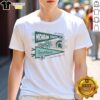 Alt Text: Awesome Michigan State Spartans flags graphic on a stylish East Lansing, MI t-shirt for fans and supporters.