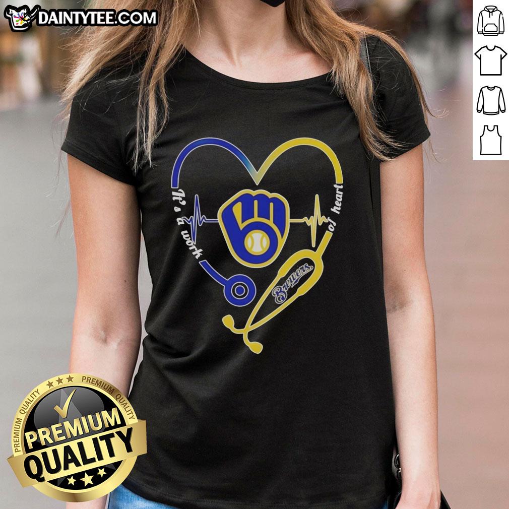 awesome-milwaukee-brewers-stethoscope-heartbeat-its-a-work-of-heart-ladies-tee Milwaukee Brewers stethoscope heartbeat graphic on a ladies tee, showcasing team spirit and love for baseball.